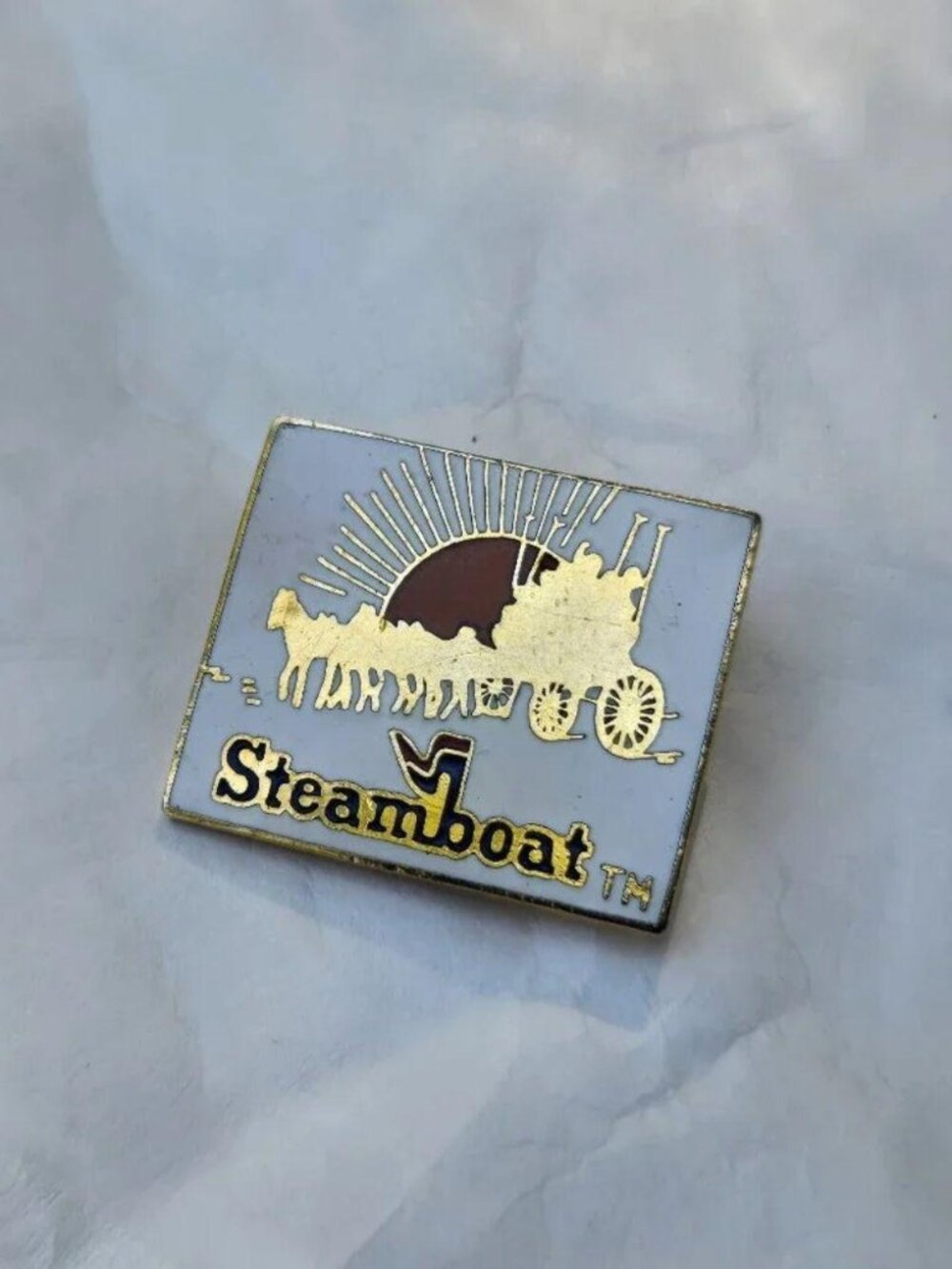 1978 Steamboat Ski Resort Lapel Pin Colorado Skiing Souvenir Travel Pinback VTG